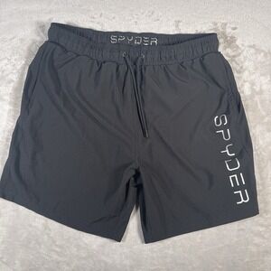 Spyder Swim Board Shorts Compression Lined Black Mens‎ 2XL UV Protection